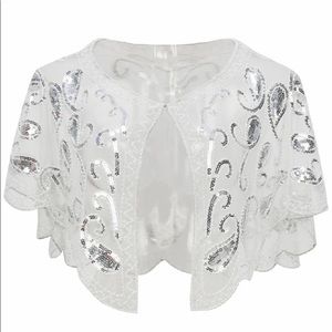 1920s White Sequin Shawl Wrap
Babebeyond brand